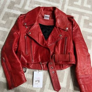 Vetements leather cropped jacket